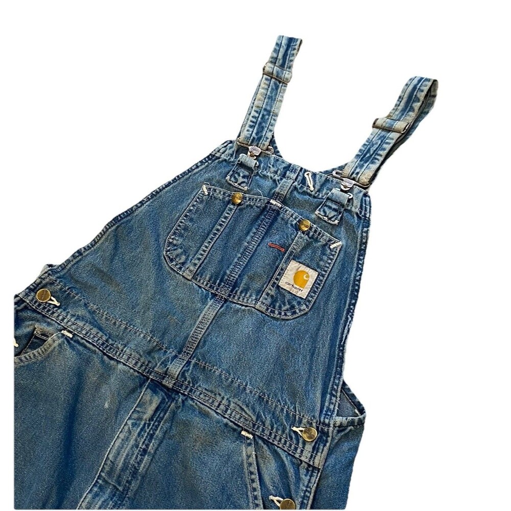 Vintage Men’s Carhartt Overalls 32x34 Jeans Pants Bibs USA Made 90s Y2K Distress